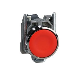 red flush complete pushbutton Ø22 spring return 1NC "unmarked"