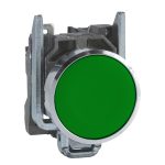 green flush complete pushbutton Ø22 spring return 1NO "unmarked"