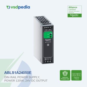 single phase power supply, 100 to 240V AC input, 24V DC output, 120W, Din-rail, IP20